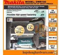 liquet Makita à angle droit, tournevis sans fil sans balais ynamométrique multifonction à vitesse variable, outils électriques 18V avec LED DWR180Z No battery