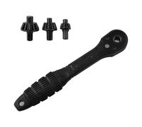 liquet robuste pour perceuse à sertir (A) | Cliquet arrière avant, réglage rapide, 3 têtes interchangeables, s'adapte aux mandrins de 6 à 10 mm, construction en fer