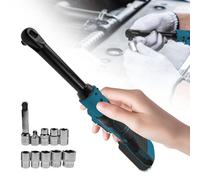 liquet sans fil 3/8" compatible avec Makita 18 V, 80 N.m liquet électrique électrique avec lumière LED, 8 douilles et 1 adaptateur d'entraînement