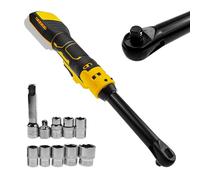 liquet sans fil 3/8" pour Dewalt batterie 20 V, jeu de clés à cliquet électriques rallongé de 16cm avec lumière LED, douilles 9 10 11 12 13 14 15 17 mm, 320 tr/min, 80 N.m