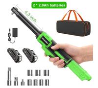 liquet sans fil liquet électrique - 21 V, 70 Nm - Adaptateur de 9,5 mm - Extension de 16 cm - 2 batteries de 2 Ah - Lampe de travail LED