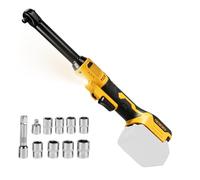liquet sans fil étendue compatible avec DeWalt 20V, 3/8" cliquet électrique sans fil de 0,95 cm, tête étendue de 15 cm, couple 80 N.m, 240 tr/min, cliquet électrique à long cou avec 8 douilles