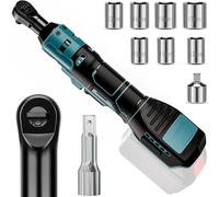 liquet sans fil pour batterie Makita 18 V liquet de 3/8", 60 Nm 400 tr/min Électrique liquet sans fil avec 8 douilles, adaptateur de 1/4" et tige de prolongation de 3" (sans