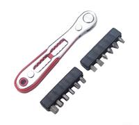 liquet ultra fine de 9 mm avec mécanisme à 36 dents et porte-embout magnétique de 6,35 mm pour espaces restreints, outil à main en acier au carbone rouge, 11 cm (C)