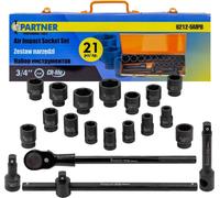 Clé à douille de force 3/4'' 21 pces 6 pans 17-50mm Coffret