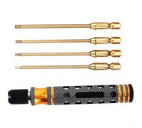 ouille hexagonale légère 4 en 1 pour réparation de modèles étendus avec tailles de 1,5 mm, 2,0 mm, 2,5 mm, 3 mm et tige de 6,35 mm (doré)