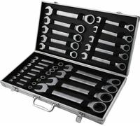 Clé à molette - Jeu de clés - 22 pièces - 6–32 mm - Anneau/bouche - Avec coffret de rangement - Argent