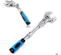 Clé à molette multifonction à cliquet 180° - ouverture 45mm - acier Cr-V - 10-12″