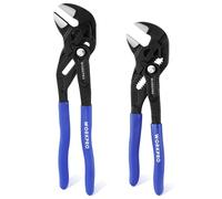 Cle a Pince 180 et 255 mm WORKPRO, 2 Pieces Pince Multiprise en Acier Cr-V, Serrage Rapide, Ouverture Maximale de 40/50 mm, Pince-Cle Polyvalente pour Serrage et Ajustement