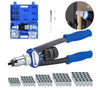 Clé à riveter, longueur totale 335 mm, assortiment de 150 rivets, 5 matrices interchangeables, construction en acier galvanisé, compatible avec les tailles M5 à M12