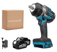Clé à vis électrique, moteur sans balais, rechargeable, batterie 2 x 6,0 Ah, adaptateur secteur 220V-240V, prise européenne