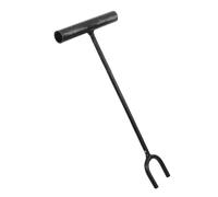 Arrêt D’Eau en Fer, Long Manche, Fourche en U Noire | Outil à Crochet Polyvalent, pour Vannes de Radiateur et Coupures Urgentes, 31x14x2cm