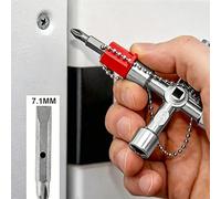 e robinet 4 voies roisée en alliage de zinc, clé universelle multifonction 4 en 1 e serrage pour plombiers, électriciens, porte de train, armoire électrique, boîte, ascenseur, compteu