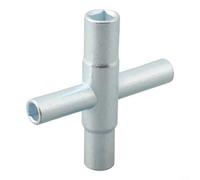 e robinet cruciforme 4 en 1 argentée multi-tailles en acier 40 Cr pour tiges de plomberie domestique de 6,35 mm, 2,3 mm, 5/16 mm, 11/32 po