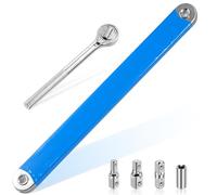 extension offset avec adaptateur d'entraînement 1/2", 1/4", 3/8 extension coudée avec rallonge de liquet extension 39cm pour réparation automobile Mécanique (Bleu)
