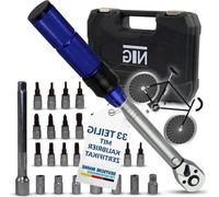 ynamométrique 1/4 pouce 5-25 Nm pour vélo et moto - kit comprenant une rallonge, 23 embouts, 6 écrous - avec mallette et certificat d'étalonnage