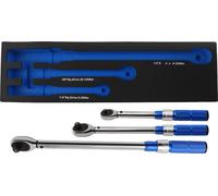 ynamométrique à cliquet, lot de 3, 1/4" 3/8" 1/2" 5-220 Nm, coffret à outils