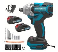 Cle Dynamometrique,Cordless Impact Wrench,Battery Impact Wrench, 2 X 18V 3.0Ah Batteries &1 x Charger