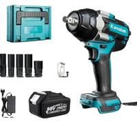 Clé électrique rechargeable, couple de 1800N.m, moteur sans balai,1x6,0Ah raquette en plastique, EU