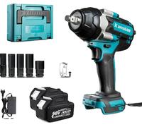 Clé électrique rechargeable, couple de 1800N.m, moteur sans balai,2x6,0Ah raquette en plastique, EU