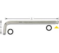 HAZET Clé mâle coudée 6 pans intérieurs 2105LG-02 – 2 mm – Longueur totale 18 mm
