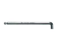 Cle male coudee WERA chrome 6 pans avec tete spherique, 5,0x160mm, branche courte