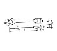 CLE MIXTE A CLIQUET 22 MM SAM - 50-C-22