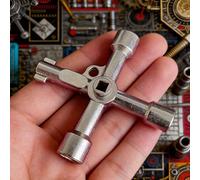 Clé multifonction à tête croisée - Clé triangulaire avec tige hexagonale, convient pour les boîtiers de commande électrique, les portes d'ascenseur, les vannes de robinet. Accessoire de maintenance in