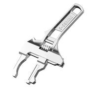 Clé multifonction réglable - Outil de réparation de robinet d'évier de toilette avec grande ouverture - Poignée ergonomique - Échelle précise pour tuyaux, vannes, égouts