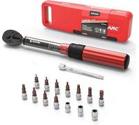 Clé pour vélo et moto, 1/4 pouce, 5-25 Nm, 16 pièces, précision de ± 3 %, avec rallonge de 10 cm, 72 dents, réversible