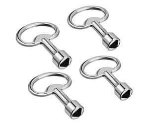 Clé serrure SOURCING MAP Clé Triangle Poubelle 53mm Long 13mmx8mmx2mm Trou Zinc Alliage Triangle Électrique Cabinet Clé 4Pcs
