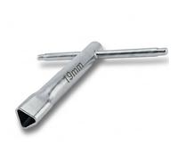 Clé triangulaire - Diamètre 19 mm - M12 e borne pour poteaux d'arrêt - Clé à 3 pans e pompier - DIN 22417 e poteau e borne - Métal galvanisé