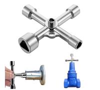 Clé triangulaire universelle à 4 voies, 5 tailles - Dimensions intérieures : 7/10/12/13/18 mm - Pour poteaux d'arrêt, compteur d'eau électrique, gaz, boîte d'ouverture