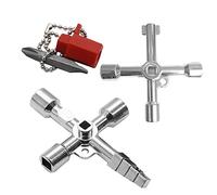 Clé universelle 4 en 1 - Clés pratiques pour pompiers et chantiers de construction, 2 clés cruciformes multifonctions avec pointe en alliage de zinc, idéales pour les plombiers, les électriciens et