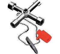 Clé universelle armoires de contrôle Fischer Darex 804902 avec chaîne poignée rouge Rouge