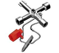 Knipex Clé universelle 00 11 03 - Pour armoires & systèmes standard, 76 mm, embout PH2