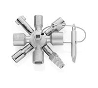 Clé universelle multifonction pour armoire technique XF6, 10 empreintes, croix magnétique et embout réversible