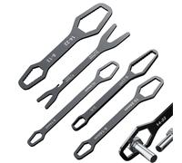 Clé universelle réglable | 5 pièces universelles en acier au chrome vanadium portable - Jeu de clés auto-serrantes à double extrémité - pour plomberie, réparation , maison, bricolage, voiture, vélo