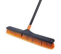 CLEANHOME Balai Poussoir d'extérieur de 61 cm pour Nettoyage du Sol avec Manche de 165,1 cm de Long et Poils rigides, Brosse Robuste pour Magasin, terrasse, Garage, béton, terrasse Balayage extérieur