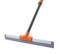 CLEANHOME Raclette de sol en caoutchouc avec manche long extensible | Raclette robuste pour sol en béton, carrelage, tête en aluminium et métal pour retirer l'eau