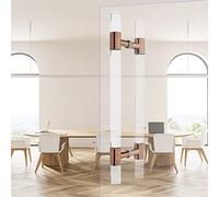 Clear Acrylic Grab Rod Non Slip Bar for Master Bath Shower Glass Doors/Barn Silding Push Pull Wood Gate,Front Door Handle Pull, Round Modern(Rose Gold,60cm/24inch)