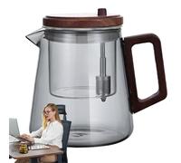 Clear Glass Teapot - Strainer Wood Handle Stove Pot, Heat Resistant Tea Kettle, Living Room Elegant Quality Teapot, Idéal pour Brewing Loose Leaf Tea Herbals, Infusions and Serving Guests at Home