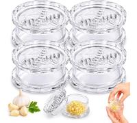 Clear Manual Garlic Twister and Ginger Mincer Tool, Manual Garlic Twister & Masher, Presse-ail, Gadget de Cuisine, Multi-Functional Mincer for Onion, Ginger, Nuts, Passe au Lave-vaisselle (4PC)