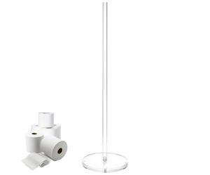 Clear Paper Towel Stand, Acrylic Toilet Paper Holder, 6inches Counter Top Bathroom Living Room, Tissue Roll Organizer for Kitchen, Papers Holder Transparent