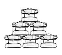 Clear Toy Storage Bags - 6 Pack Transparent PVC Pouches with Labels