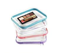 Clear Zipper Bags, Transparent Travel Pouches, 4 Piece Storage Organizer Set, 7.87x4.72x1.97 inches, Reusable Toiletry Containers, for Women, Makeup, Snacks, Cosmetic, Pencil Case, Skincare Products