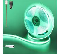 Clearhill Bande LED COB 12V 480LED,6,56pieds/2m (sans alimentation),Vert,960 LED,avec connecteurs femelles 5521 DC,largeur 8 mm,IP20,pour décoration intérieure DIY.