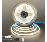 Clearhill Bande LED COB 12V 9,84 pieds/3m (Sans alimentation),blanc neutre 4000K,320LEDs/m,avec connecteur femelle DC 5521 et fils rouge/noir,largeur 8mm,IP20,pour décoration intérieure et bricolage