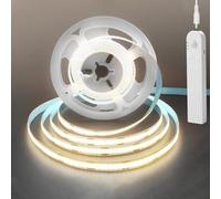 Clearhill Bande LED COB avec Détecteur de Mouvement,Variateur et Recharge USB 5V,Batterie intégrée 1500mAh,Trois Modes,9,84pieds/3m,Blanc neutre 4000K,320LEDs/m,pour Placard,Penderie,Lit