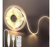 Clearhill Bande LED COB USB 5V avec Télécommande Variateur 2packs,9,84pieds/3m,blanc neutre 4000K,320LEDs/m,largeur 8mm,non étanche IP20,câble interrupteur USB 1,5m